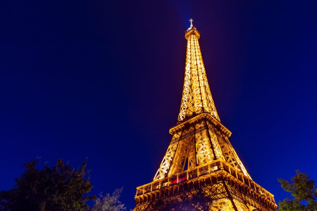 Eiffel Tower in Paris at night